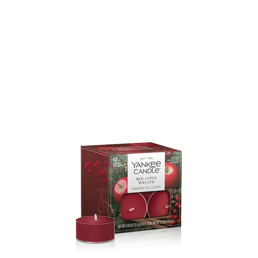Red Apple Wreath - Tea Light Candles